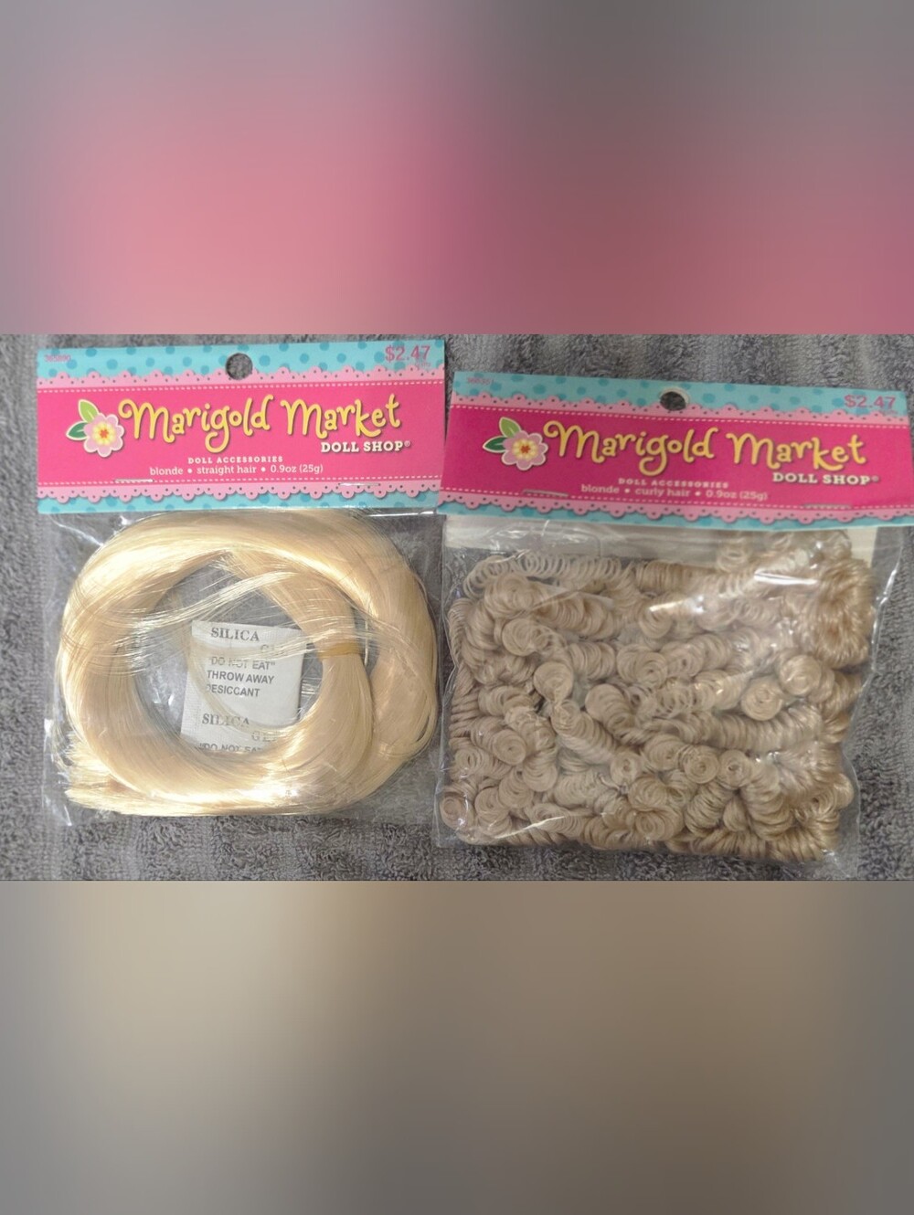 Vintage Marigold Market Doll Shop Hair For Doll Making New set of 2